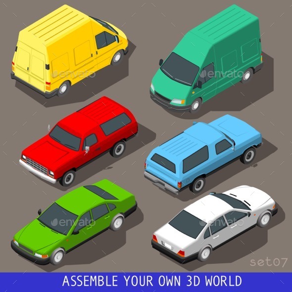 GraphicRiver Isometric Flat 3D Vehicle Set 11369255 GraphicRiver Isometric Flat 3D Vehicle Set 11369255