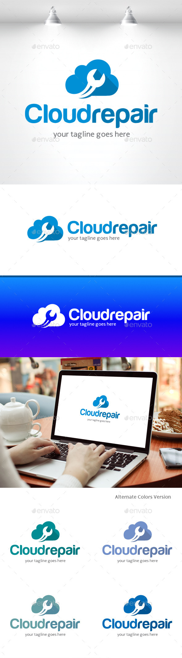 GraphicRiver Cloud Repair Logo 11369311 GraphicRiver Cloud Repair Logo 11369311