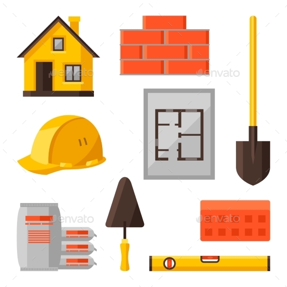 GraphicRiver Industrial Icon Set Of Housing Construction 11369568 GraphicRiver Industrial Icon Set Of Housing Construction 11369568