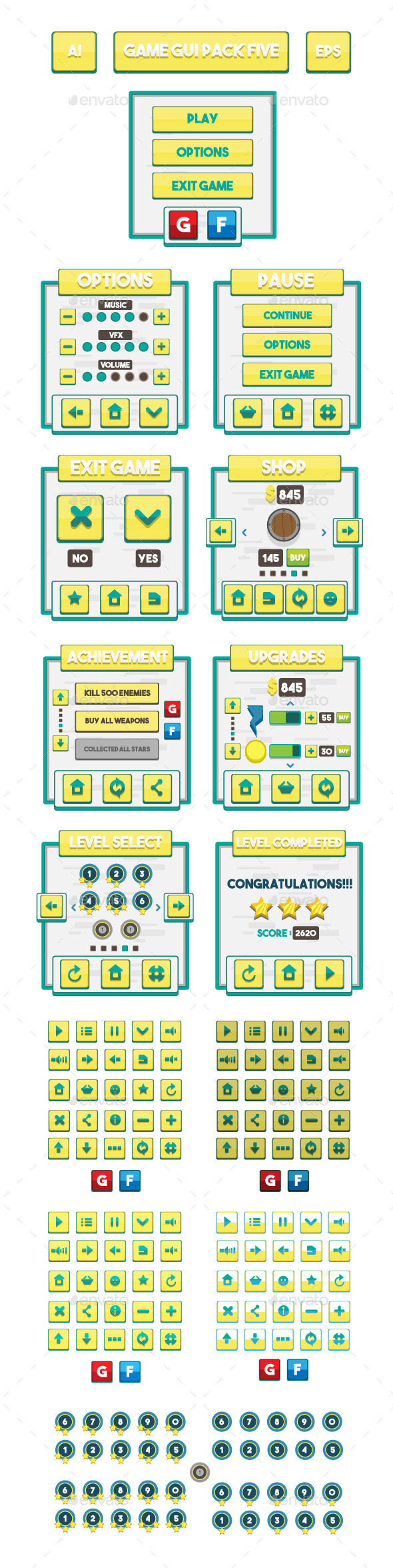 GraphicRiver Game GUI Pack Five 11369583 GraphicRiver Game GUI Pack Five 11369583