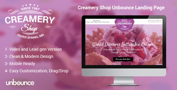 ThemeForest Creamery Shop Unbounce Landing Page 11369837 ThemeForest Creamery Shop Unbounce Landing Page 11369837