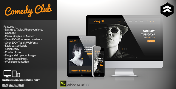 Comedy Club - Entertainment Club Muse Template