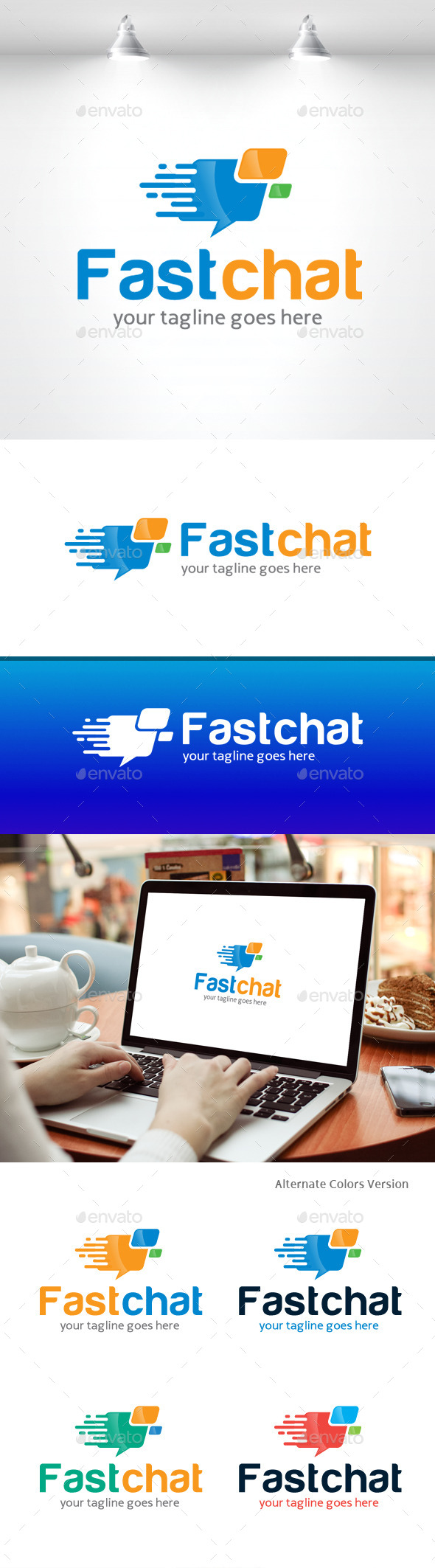 GraphicRiver Fast Chat Logo 11370228 GraphicRiver Fast Chat Logo 11370228
