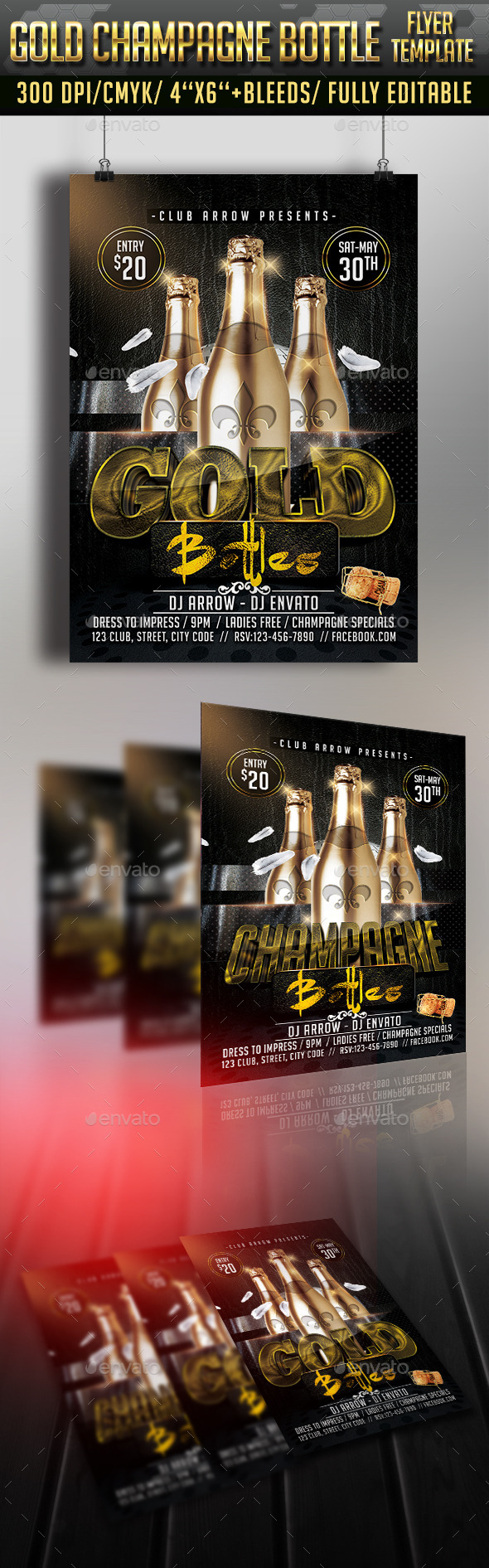 GraphicRiver Gold Bottle Flyer Template 11307411 GraphicRiver Gold Bottle Flyer Template 11307411