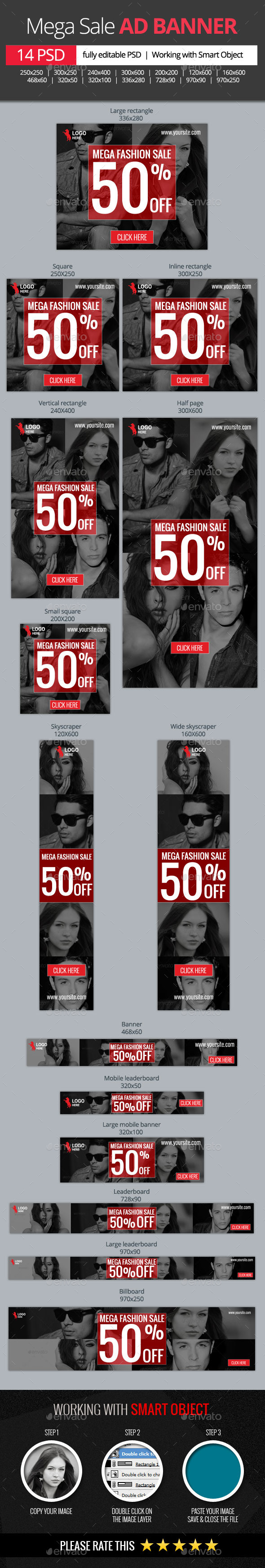 Mega Fashion Sale (Banners & Ads)