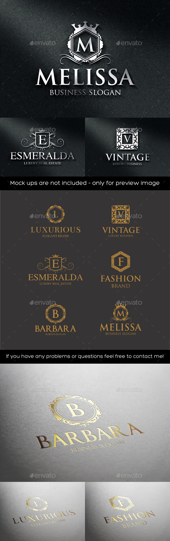 Luxurious Elegant Vintage Boutique Logos (Badges & Stickers)