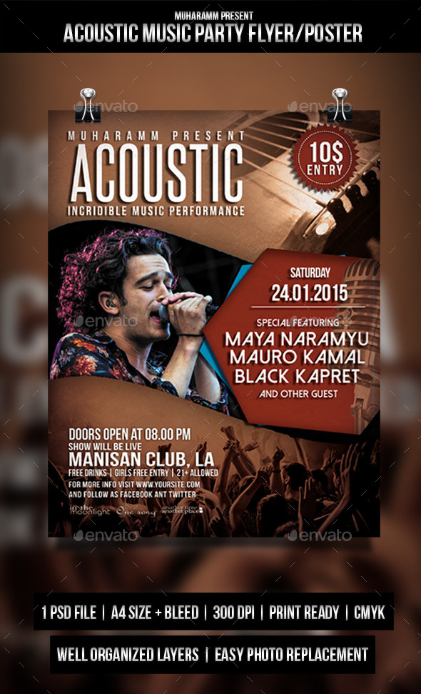 GraphicRiver Acoustic Music Party Flyer Poster 11372680 GraphicRiver Acoustic Music Party Flyer Poster 11372680