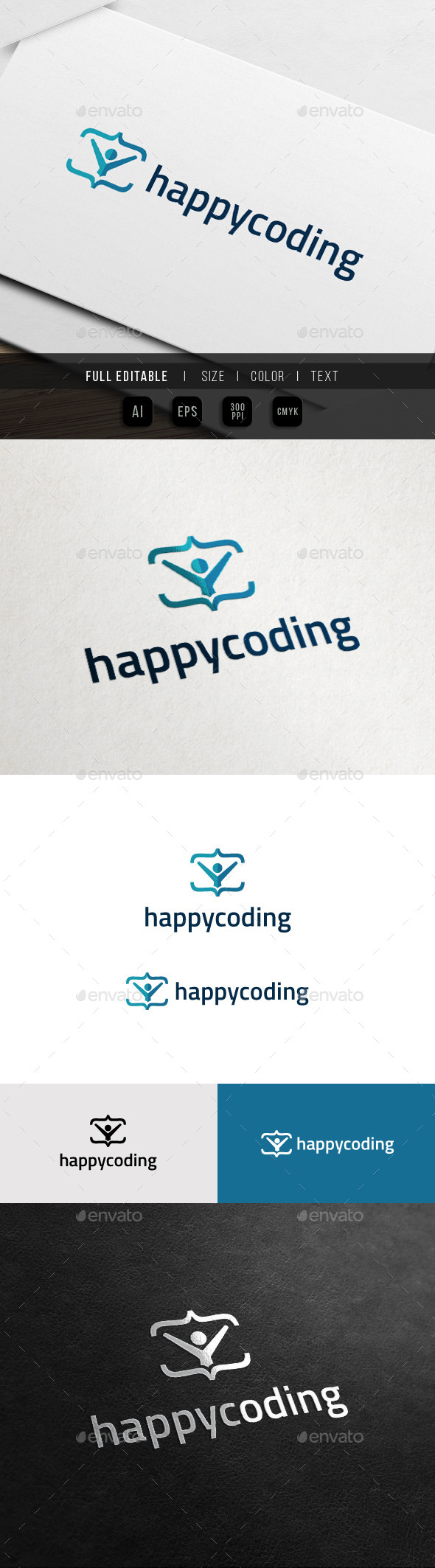 GraphicRiver Happy Coding Code Club Logo 11372903 GraphicRiver Happy Coding Code Club Logo 11372903