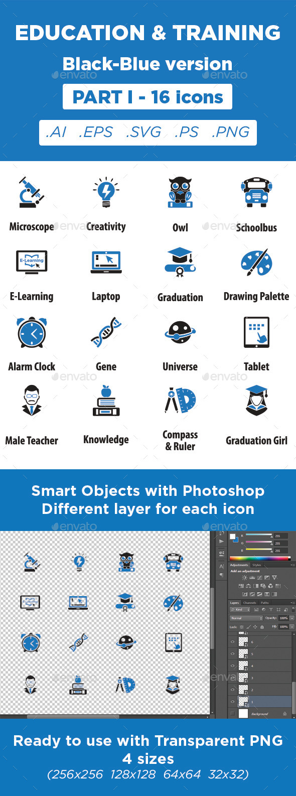 GraphicRiver Education & Training Icons Black-Blue Part 1 11373053 GraphicRiver Education & Training Icons Black-Blue Part 1 11373053