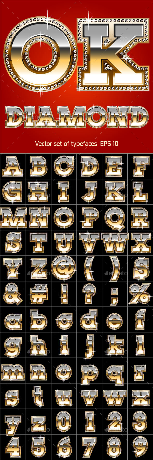 GraphicRiver Luxury Font in Gold Color with Diamond Border 11373062 GraphicRiver Luxury Font in Gold Color with Diamond Border 11373062