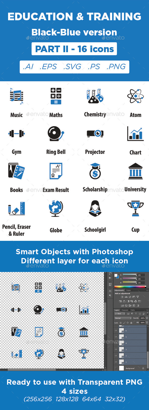 GraphicRiver Education & Training Icons Black-Blue Part 2 11373082 GraphicRiver Education & Training Icons Black-Blue Part 2 11373082