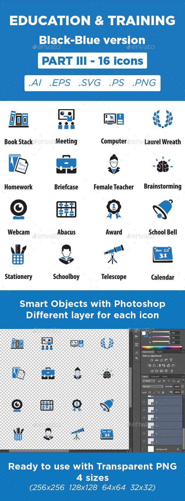 GraphicRiver Education & Training Icons Black-Blue Part 3 11373189 GraphicRiver Education & Training Icons Black-Blue Part 3 11373189