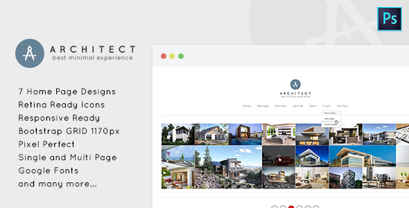 Architect - Minimal PSD Template for Architects