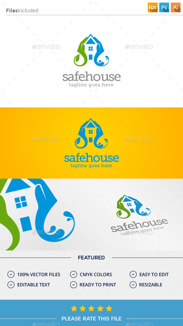 GraphicRiver Safe House Logo 11374442 GraphicRiver Safe House Logo 11374442