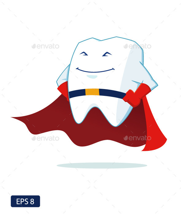 Super Hero Tooth Mascot (Health/Medicine)