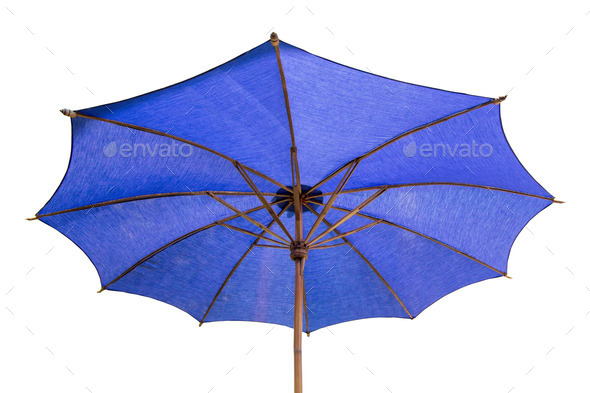 blue umbrella isolated on white with clipping path (Misc) Photo Download