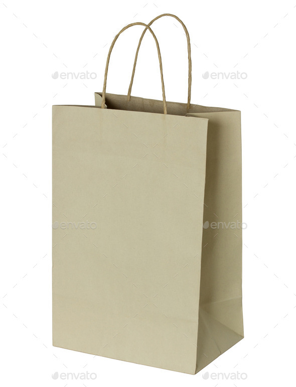 brown paper bag isolated on white with clipping path (Misc) Photo Download