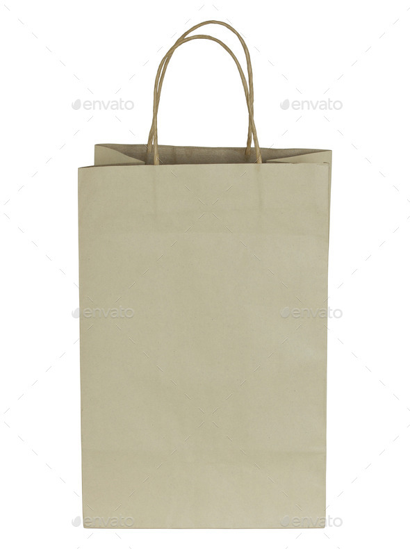 brown paper bag isolated on white with clipping path (Misc) Photo Download