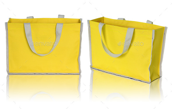 yellow shopping bag on white background (Misc) Photo Download