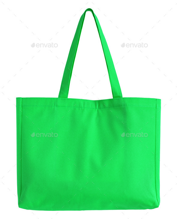 green fabric bag isolated on white with clipping path (Misc) Photo Download