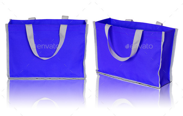 blue shopping bag on white background (Misc) Photo Download