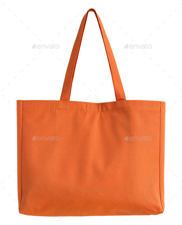 orange fabric bag isolated on white with clipping path (Misc) Photo Download