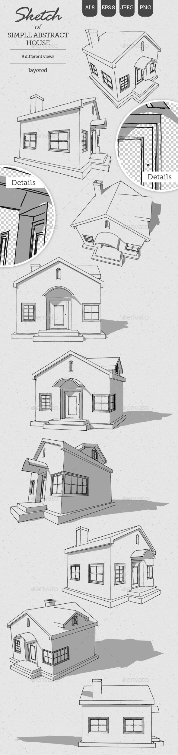 Sketch of Abstract House (Buildings)