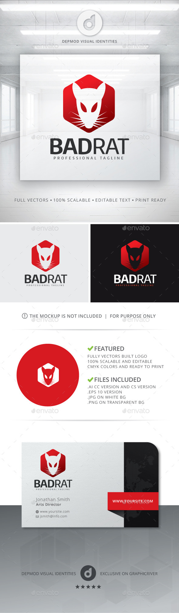 GraphicRiver Bad Rat Logo 11376995 GraphicRiver Bad Rat Logo 11376995
