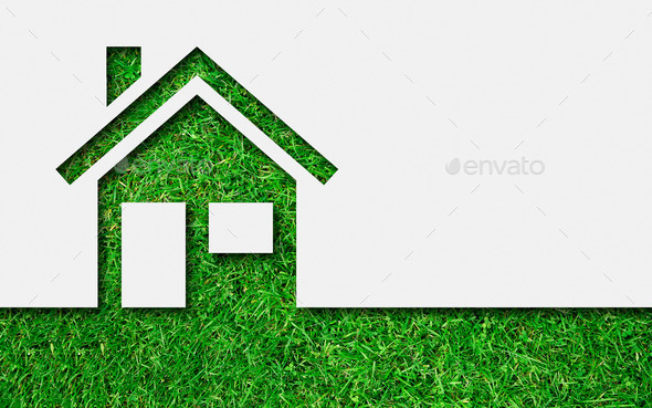 Simple green eco house icon (Misc) Photo Download