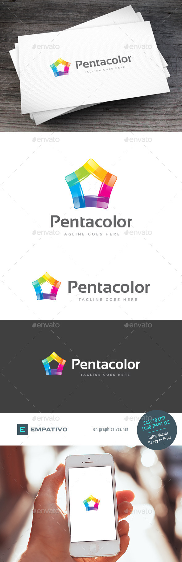 GraphicRiver Pentacolor Logo Template 11378576 GraphicRiver Pentacolor Logo Template 11378576