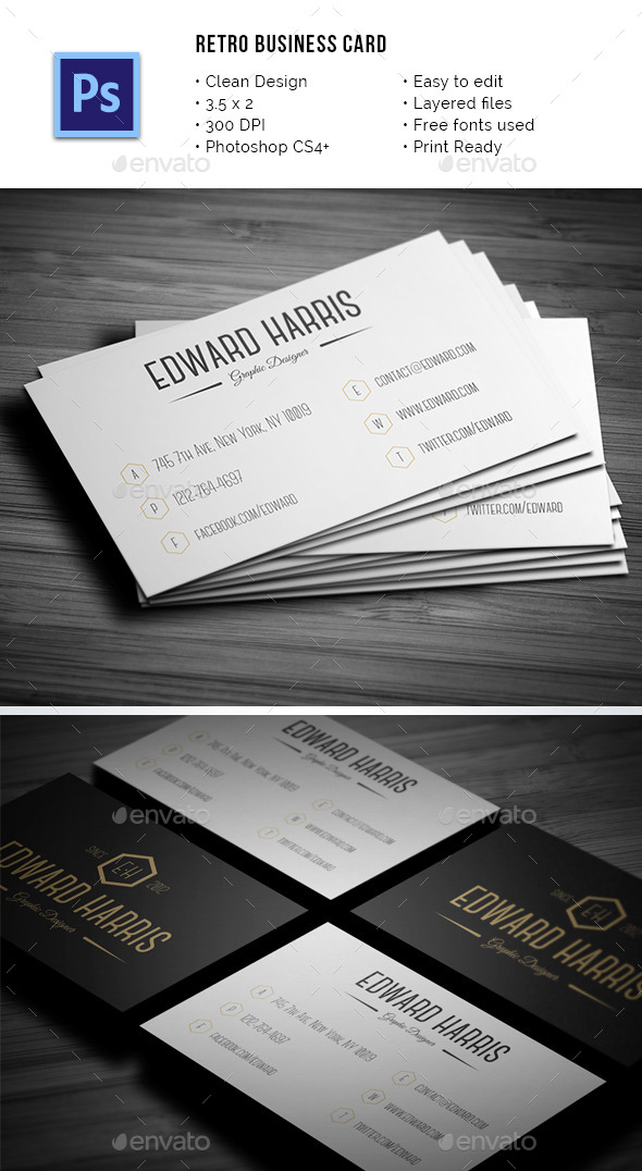 GraphicRiver Retro Business Card 11379573 GraphicRiver Retro Business Card 11379573
