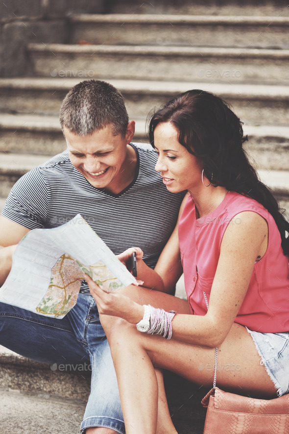 Young couple travel together. (Misc) Photo Download