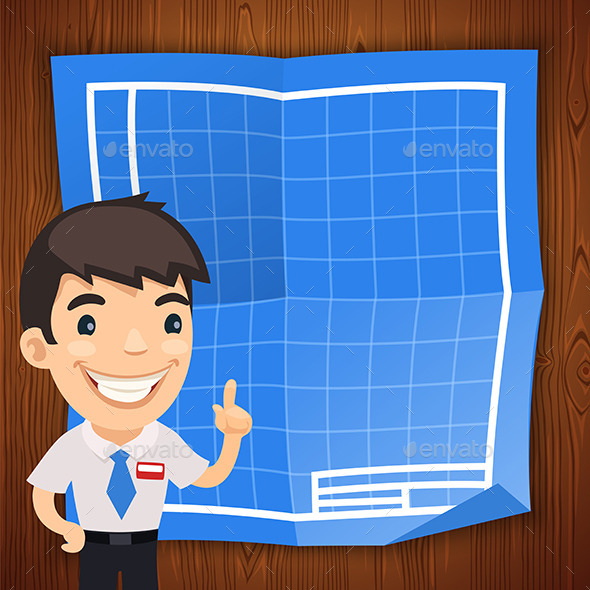 GraphicRiver Blueprint Background with Engineer 11375418 GraphicRiver Blueprint Background with Engineer 11375418