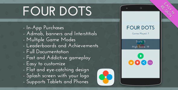 CodeCanyon Four Dots Admob & IAP & Leaderboards 11380767 CodeCanyon Four Dots Admob & IAP & Leaderboards 11380767