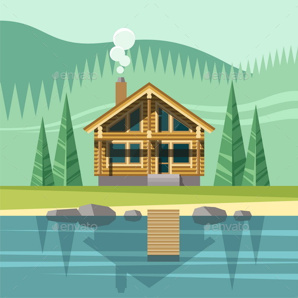 GraphicRiver Chalet Wooden House Eco House 11381842 GraphicRiver Chalet Wooden House Eco House 11381842