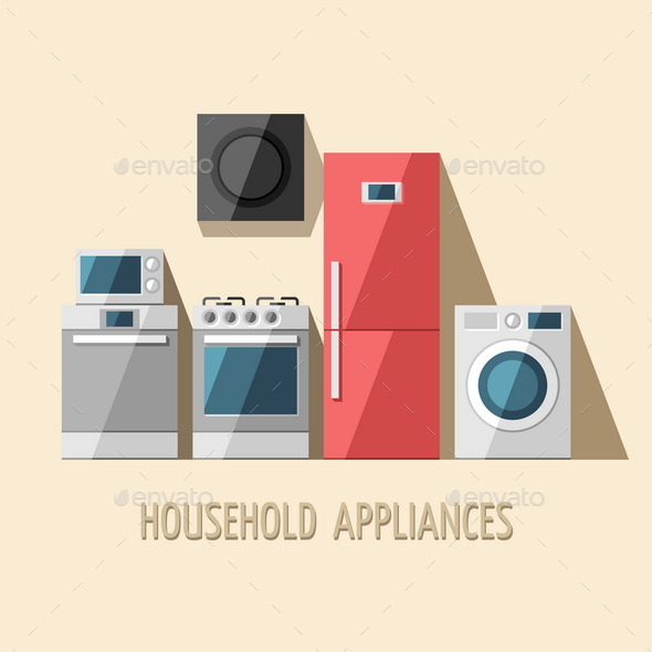 GraphicRiver Set of Household Appliances 11381855 GraphicRiver Set of Household Appliances 11381855