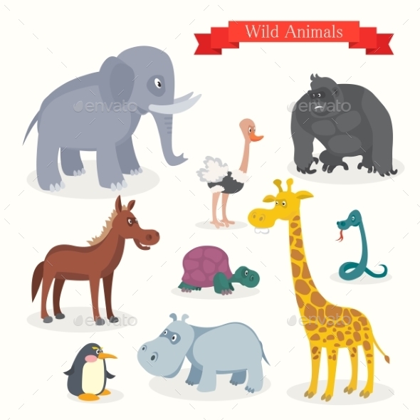 GraphicRiver Animal Cartoons Safari Wild Nature 11381913 GraphicRiver Animal Cartoons Safari Wild Nature 11381913