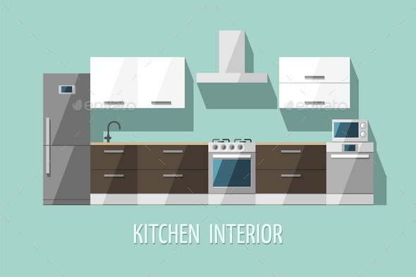 GraphicRiver Kitchen Interior Kitchen Furniture 11381921 GraphicRiver Kitchen Interior Kitchen Furniture 11381921