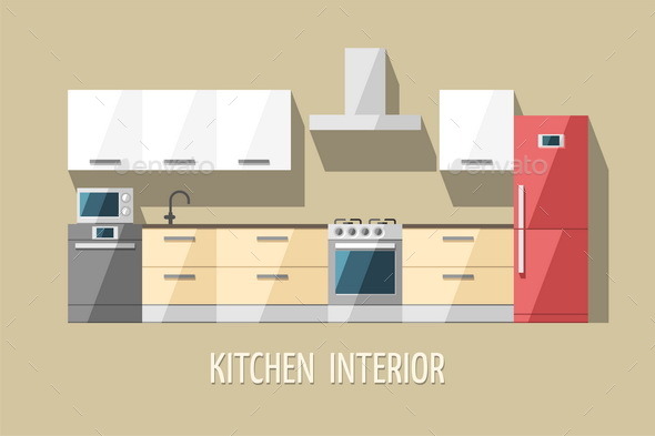 GraphicRiver Kitchen Interior Kitchen Furniture 11381932 GraphicRiver Kitchen Interior Kitchen Furniture 11381932