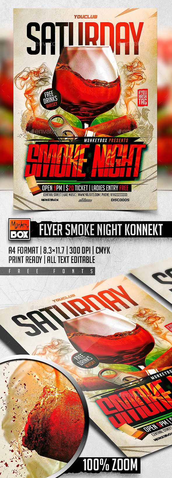 GraphicRiver Flyer Smoke Night Konnekt 11381945 GraphicRiver Flyer Smoke Night Konnekt 11381945