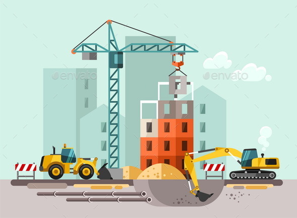 GraphicRiver Construction Site Building a House 11382014 GraphicRiver Construction Site Building a House 11382014