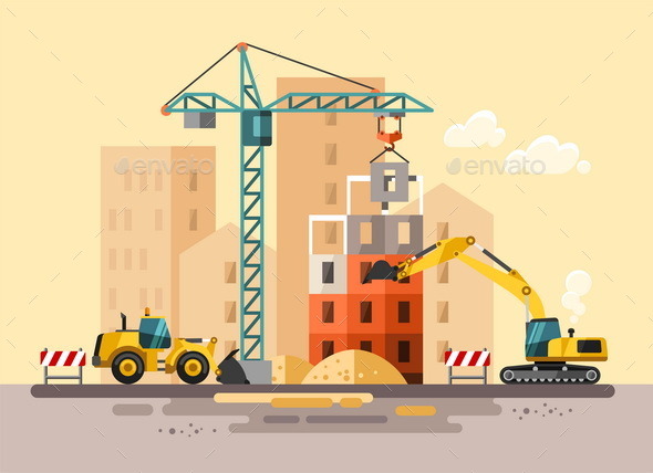 GraphicRiver Construction Site Building a House 11382058 GraphicRiver Construction Site Building a House 11382058