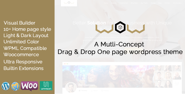 Download Wow - Multi Concept One Page WordPress Theme