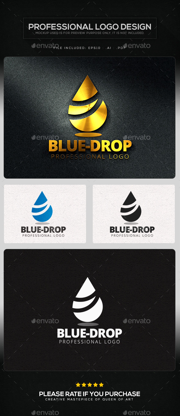 GraphicRiver Blue Drop Logo Template 11383918 GraphicRiver Blue Drop Logo Template 11383918