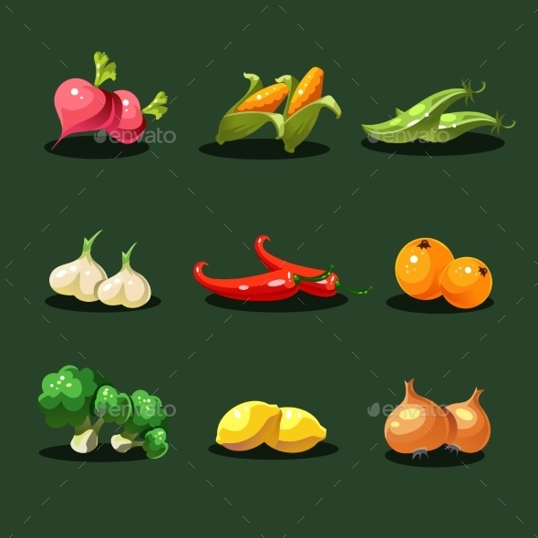 GraphicRiver Fruits And Vegetables Organic Food Icons Vector 11386456 GraphicRiver Fruits And Vegetables Organic Food Icons Vector 11386456