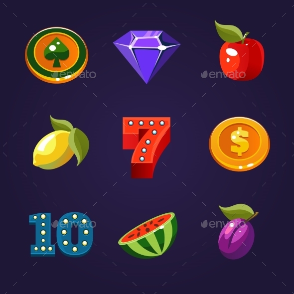Vector Slot Machine Symbols Set