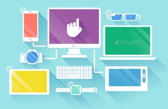 GraphicRiver Flat Design Of Modern Devices 11386729 GraphicRiver Flat Design Of Modern Devices 11386729