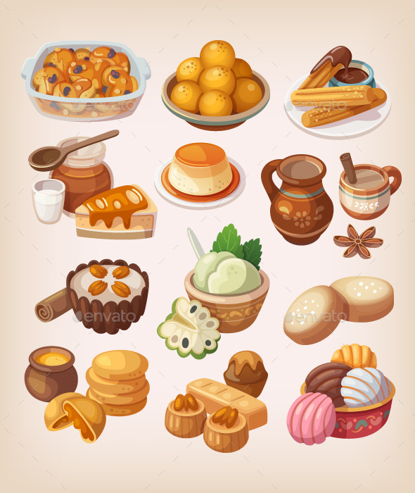 GraphicRiver Colorful Traditional Mexican Desserts 11386814 GraphicRiver Colorful Traditional Mexican Desserts 11386814