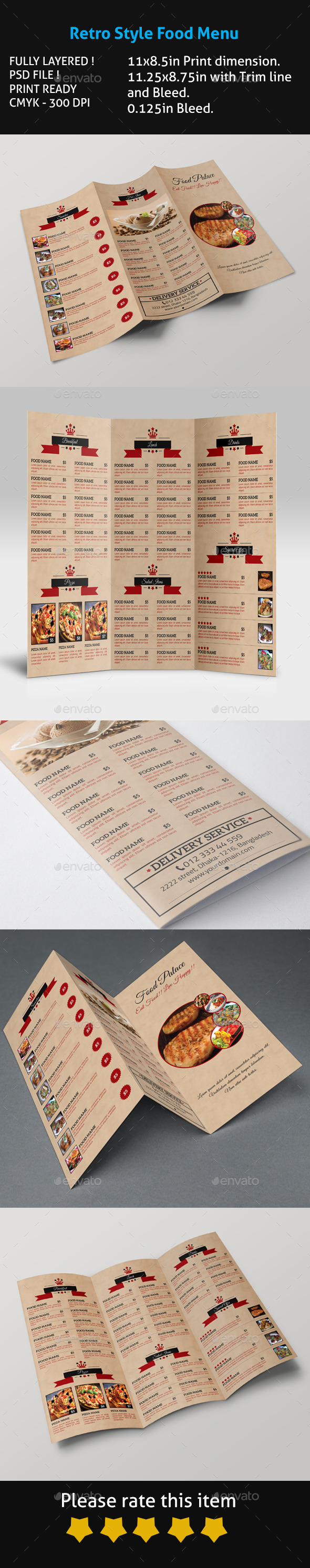 GraphicRiver Retro Style Food Menu 11387156 GraphicRiver Retro Style Food Menu 11387156