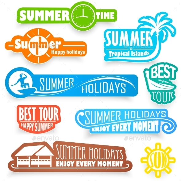 GraphicRiver Summer Labels 11387378 GraphicRiver Summer Labels 11387378